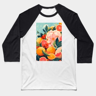 Citrus Fruits Flowers Baseball T-Shirt